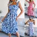 Clearance Sale: New Spring/Summer European And American Sleeveless Tie-Strap Printed Midi Dress For Vacation,_ecoleips.com