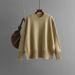 Round Neck Sweater For Women, Autumn And Winter New Style, Solid Color, Versatile Pullover Knitwear, Long Sleeve,_ecoleips.com