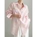 French-style Elegant And Youthful Pink Linen Sunscreen Long-sleeve Shirt For Women, Summer Thin Cotton-linen Lightweight_ecoleips.com