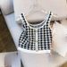 Women's Clothing New Summer Design Short Waist Baring Hot Girl Pure Vulgar Style Knitted Camisole Vest For Women_ecoleips.com
