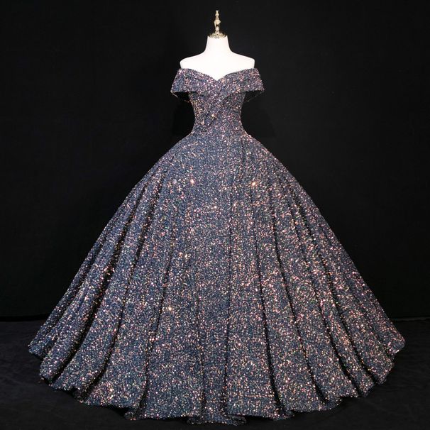 Starry Sky Sequins Vocal Art Exam Stage Performance Clothes Solo Puffy Skirt Annual Party Evening Dress_ecoleips.com
