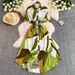 Women's Clothing Printed Short Sleeved Dress Autumn Polo Collar Tie Wrap Waist Design Niche And Unique Temperament Long Dress_ecoleips.com