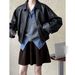Vintage-Inspired PU Leather Jacket For Women - Short, Loose-Fit Biker Style With Zipper Details, Retro Chic Outerwear_ecoleips.com