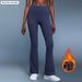 Women's Flared Yoga Pants For Autumn And Winter, High Waist, Hip Lifting, Slimming, Fleece Lined Fitness Pants DL204 2_ecoleips.com