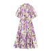 Women's Clothing Women's Floral Print Dress With Belt Slit Dress Waist Cinching Commuter Style For Formal & Casual For Women_ecoleips.com