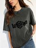 Women's Vintage Washed Cotton Tee, Relaxed Oversized Fit Casual Summer Top_ecoleips.com