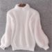 Soft & Cozy Chunky Knit Sweater Women's Long Sleeve Mock Neck Pullover With Lantern Sleeves - Autumn Winter Casual Comfort Wear_ecoleips.com