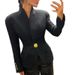 Women's Slim Fit Professional Blazer Jacket – Stylish & Elegant Long Sleeve Suit Coat For Autumn & Winter (Black/White)_ecoleips.com