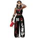 Women's Clothing Versatile Printed Long Pants Loose Waist Cinching Trendy Street Fashion_ecoleips.com