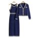 French temperament lady high waist fashion two piece sweater dress new knitted sweater vest dress_ecoleips.com