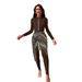 Women's Clothing Conservative Surfing Bikini Set 4-Piece Print Beachwear Women's Swimwear High-Waist Sexy Tight Nylon Fabric With Chest Pad_ecoleips.com