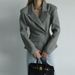 2025 Cross-Border Foreign Trade Wholesale European And American Style Women's Fashion Versatile Thin Scarf Collar Blazer_ecoleips.com