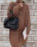 Oversized Notch Lapel Cardigan – Chunky Knit Duster Coat For Women (Black/Cream/Gray, One Size Fits Most)_ecoleips.com