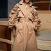 K Medium Length Trench Coat With A Collar And Long Sleeves, Featuring Ruffled Edges For A Slim Fit And Slimming Effect. Women's Outerwear_ecoleips.com