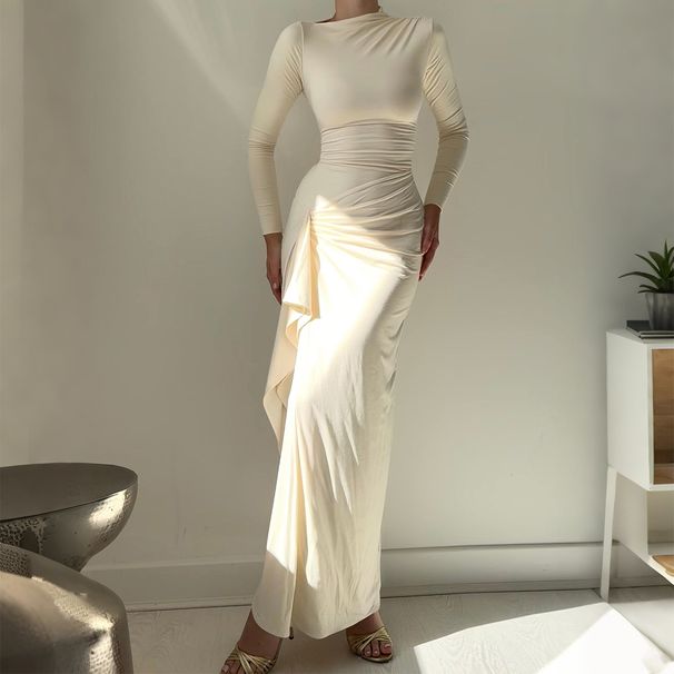 Diyun European And American Y2K Hot Girl Style Short Sleeve Long Dress Women's Clothing 2025 Autumn Winter_ecoleips.com