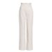 High-Waisted Wide-Leg Pants With Woven Cutout Detail - Minimalist Office Trousers For Women (Beige/Black)_ecoleips.com