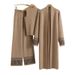 Women's Clothing Lazy Temperament Knitted Suit Women's Spring New Vest Sweater Cardigan Wide Leg Pants Three Piece Suit_ecoleips.com