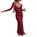 Diyun European And American Style Evening High-End Long-Sleeve Bodycon Dress, Women's Clothing 2025 Fall/Winter_ecoleips.com