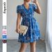 Cross-border European And American High-end Minimalist Deep V Floral Dress Women's Clothing 2025 Spring/summer_ecoleips.com