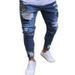 New European And American Men's Hip-hop Slim-fit Ripped Skinny WISH Badge Plus-size Jeans New Women's Style_ecoleips.com