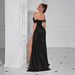 Aria Basics Aria Basics European And American Cross-Border Hot-Selling Sequin Strapless Sexy Dress Banquet Slit Long Slim Fit Aura Model Evening_ecoleips.com