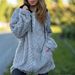 Women's Hooded Fleece Jacket – Oversized Zip-Up Long Sleeve Coat In Wine/Taupe/Gray/Black, Streetwear Style With Cozy Plush Lining_ecoleips.com