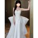 Mermaid Wedding Dress 2025 New French Satin Main High-Quality Texture Light Luxury Petite Bride Outing Gown_ecoleips.com
