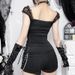 Subculture Camisole Top Lace Tie up Dark Style Waist Cinching Bandeau Top Women's Clothing XS26100 New Summer Style_ecoleips.com