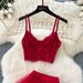 Elegant Lace Camisole Top With High-Waisted Mesh Skirt Set – Trendy Two-Piece Outfit For Women_ecoleips.com
