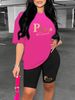 Summer Women's Casual Fashion Paris Letter Print Loose T-shirt+shorts Two-piece Sportswear Suitable For Daily Wear-48_ecoleips.com