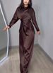 Women's Winter Long Sleeved Pleated Simple Elegant Fashion Two Piece Set_ecoleips.com