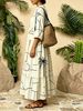 New Elegant Plus Size Women's Ethnic Print Long Dress V-Neck Casual Vacation Commute Dress_ecoleips.com