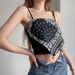 European And American Street Style Paisley Print Camisole Top Women Slim Fit Versatile Slimming Short Inner T-Shirt For_ecoleips.com