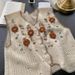 Pastoral Style Summer Autumn Women Vest Embroidery Vintage Knitted Crochet Flower Vest Female Hollow Out Jumpers Waistcoat Top_ecoleips.com