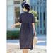 Original High-end Women's Clothing Wholesale 2025 Spring/summer New Vintage Artistic Ramie Floral Dress One-piece Drop_ecoleips.com