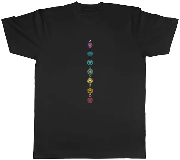 Women's T-Shirts Aligned Chakra Symbol Yoga Meditation Mens Unisex T-Shirt Tee Gift_ecoleips.com