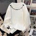 Men's Korean Style Long Sleeved Sweatshirt round Neck Printed Fleece Lined Thickened Heavyweight Stylish Top for Autumn Winter_ecoleips.com