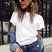Fashion Women's Solid Color T-Shirt Short Sleeve Spring Summer Top Style Popular New Clothing_ecoleips.com