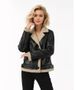 Women's Clothing Faux Leather Jacket With Fleece Lining Double Breasted Winter Coat, Elegant Lapel PU Jacket For Casual & Office Wear (Apricot)_ecoleips.com