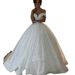Elegant One Shoulder Wedding Dress With Starry Sky Tulle, Slim Fit A-Line Bridal Gown With Small Train, Forest-Inspired Dreamy Style For Summer_ecoleips.com