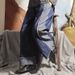 Yierfei Original 2023 Autumn Winter Denim Elastic Waist Loose Wide-Leg Color-Block Black Hand-Stitched Long Pants_ecoleips.com