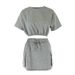 AC323 European And American 2024 Autumn New Cross-Border Women's Long-Sleeve Cropped Pocket Loose T-Shirt Short Skirt_ecoleips.com