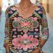 Women's Clothing New Women's Clothing Casual V Neck Long Sleeve Regular Pullover Digital Printing Tops T Shirt_ecoleips.com