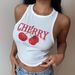 European And American Style Pure And Sexy Girl Fruit Print Sleeveless Pullover Tank Top Sexy Cropped Top_ecoleips.com
