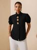 Summer New Women's French Style Short Sleeve Shirt Elegant Versatile Top For Commute_ecoleips.com
