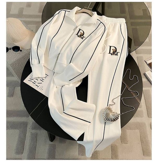 Women's Clothing Fashionable And Versatile Temperament White Shirt Winter Straight Wide Leg Pants Two Piece Suit_ecoleips.com