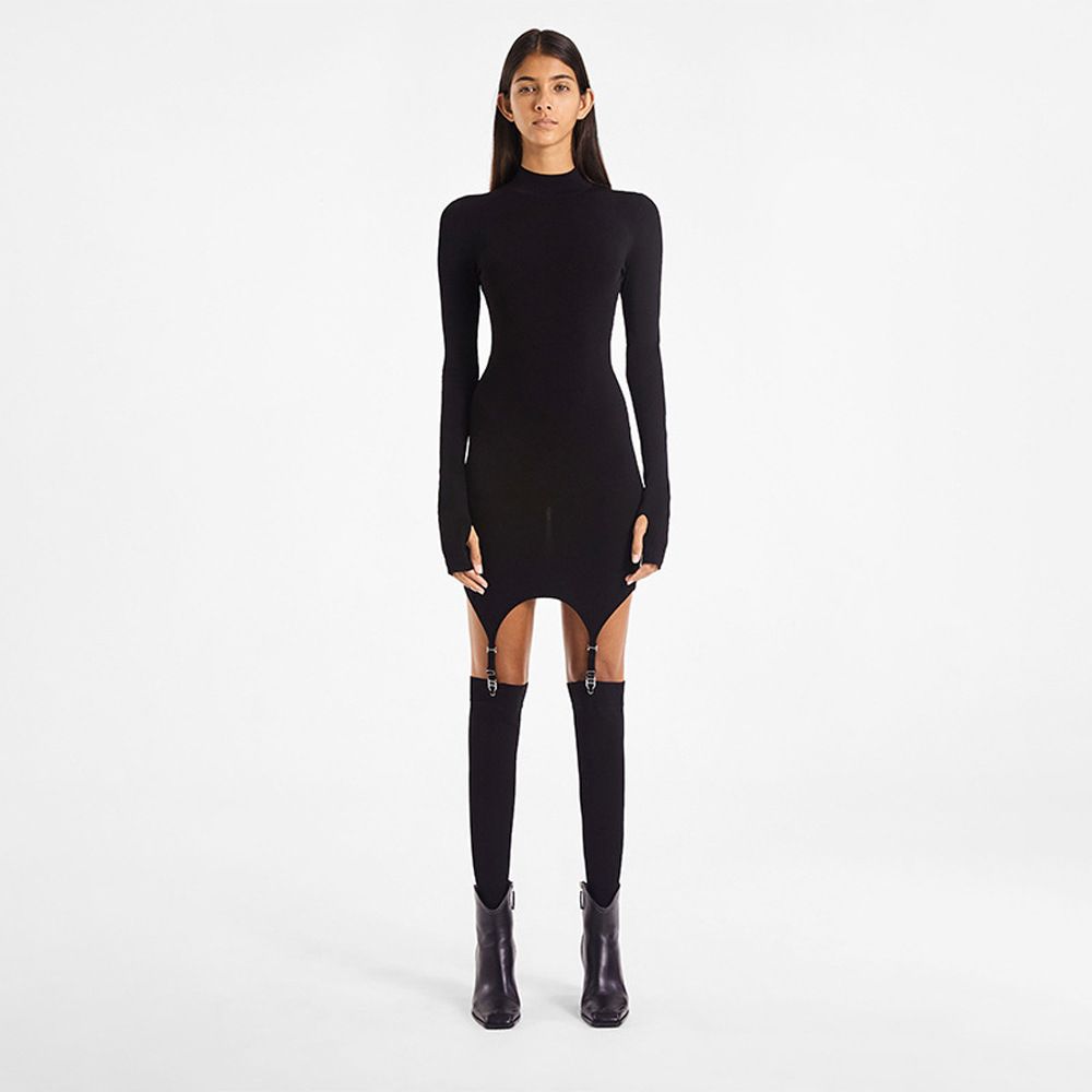 Women's Fashion Set: Dress With High-Necked Socks And A Two-Piece Dress_ecoleips.com