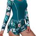 Women'S Clothing Boxer Surfing Suit Printed Long Sleeved Split Conservative Swimsuit_ecoleips.com