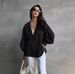 Verve 2025 Women's Lazy Style Elegant Commuting Versatile Round Neck Lantern Sleeve Shirt Women_ecoleips.com