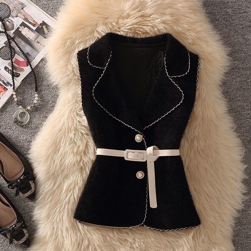Women's Clothing Mature Suit Female Temperament Lady Suit Collar Vest Sweater Hip Skirt Three Piece Suit_ecoleips.com